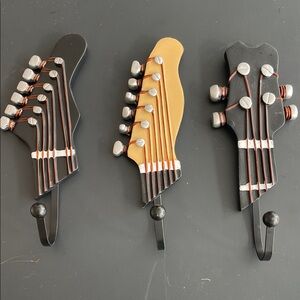 3 Guitar Headstock Wall Hooks